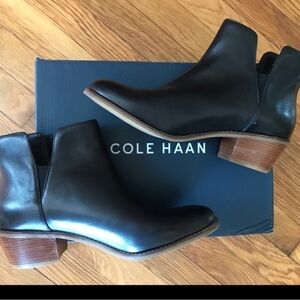 Cole Haan Abbot Black Leather Pull-on Bootie 6.5